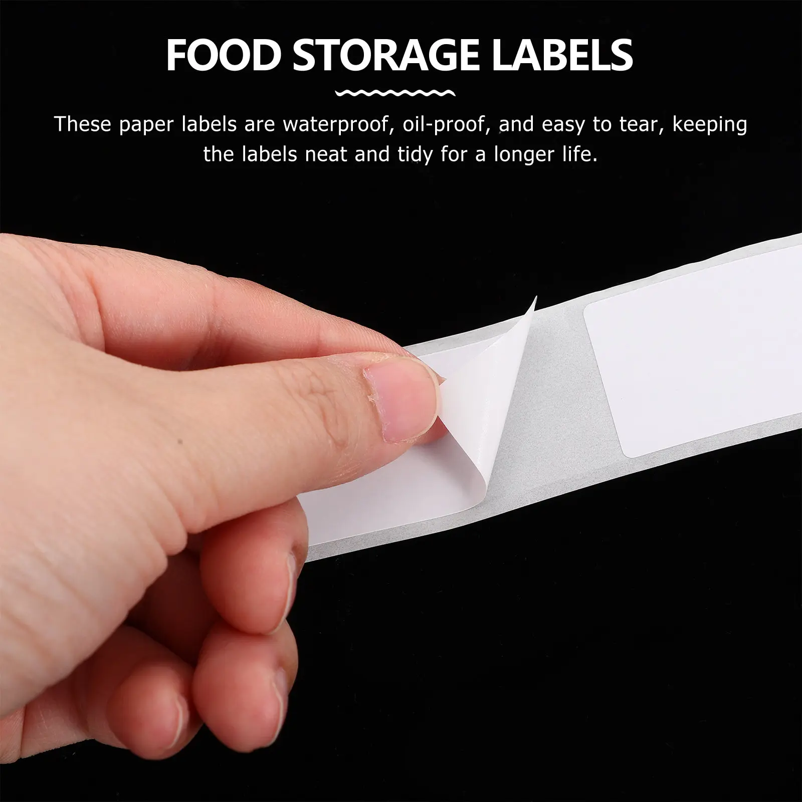 1 Roll Easy Peel Stick Food Recording Labels for Bottle Surfaces Glass Jars Storage Containers Kitchen Stickers Freezer Labels