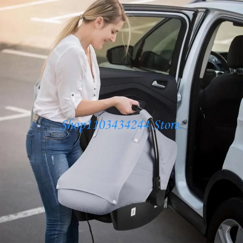 

Infant Car Canopy with Soft & Breathable Window, Baby Strollers Cover for Boys Girls Windproof Carry Basket Sleeve