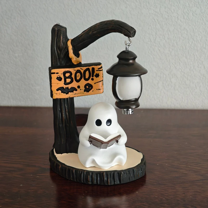 Halloween Ghost Swing Resin Figurine Tabletop Decoration Festive Ornament Spooky Craft for Party Home Décor Supply
