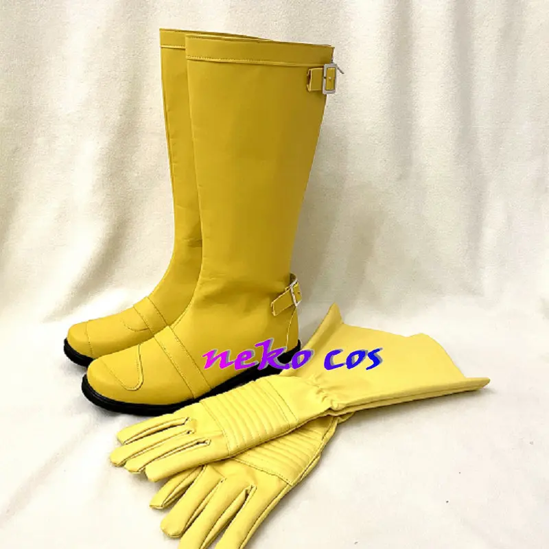 

nekocos Shocker Rider Shocker Косплей Костюм Нестандартного размера Желтые перчатки обувь сапоги