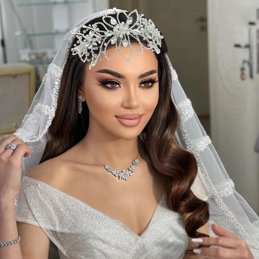 

DZ298 Handmade Baroque Headbands Rhinestone Bride Tiaras Crystal Women Wedding Hair Accessories Halloween Party Hairbands