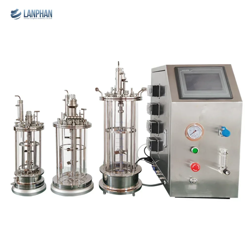 Lanphan Benchtop Glass Fermenter Bioreactor Microbial Bioreactor 5l 10l 20l 30l