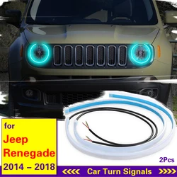 For Jeep Renegade 2014-2018 Car LED Light Strip Daytime Running Lights Flexible Auto Headlight Surface Lamp Flowing Turn Signal
