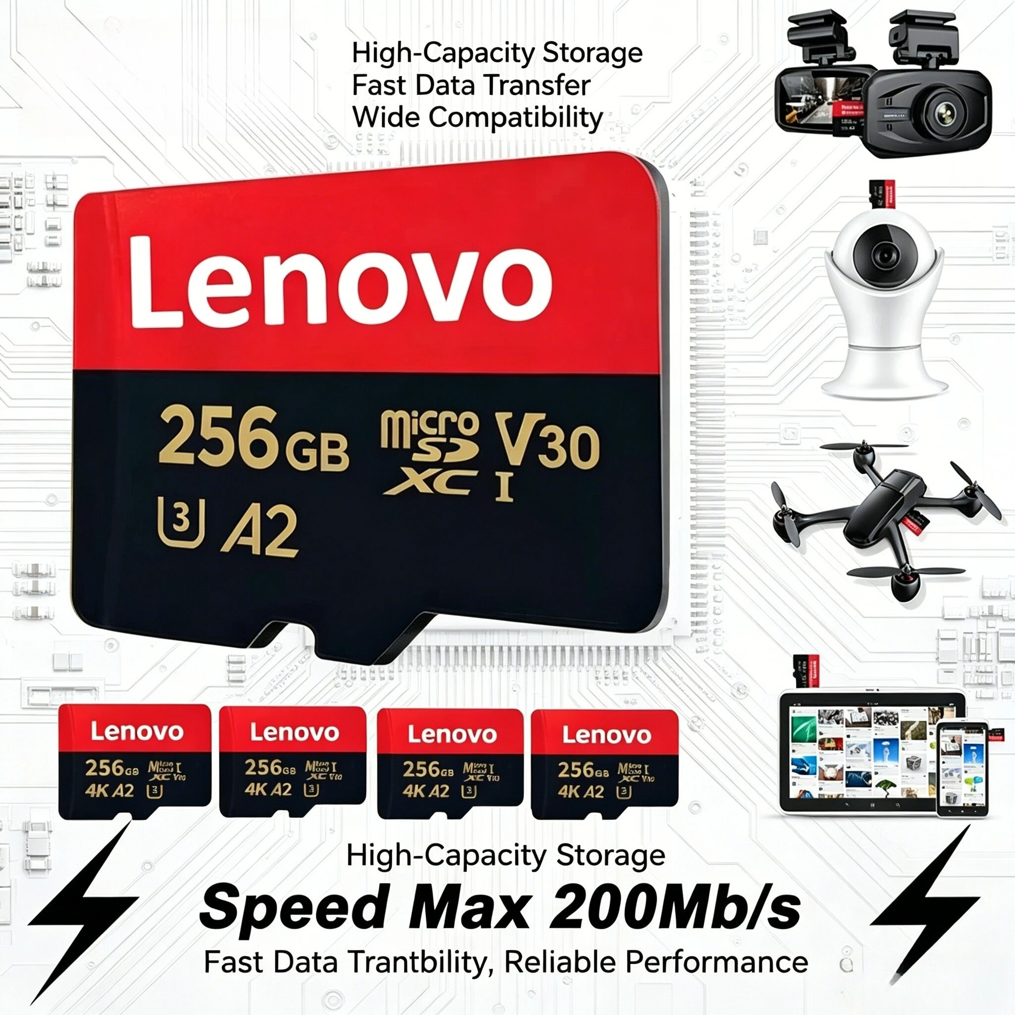 High Speed 1TB Cartao De Memoria 128GB Micro 256GB Class 10 TF Flash Card For Phone Tablet UAV Memory Card SD Card