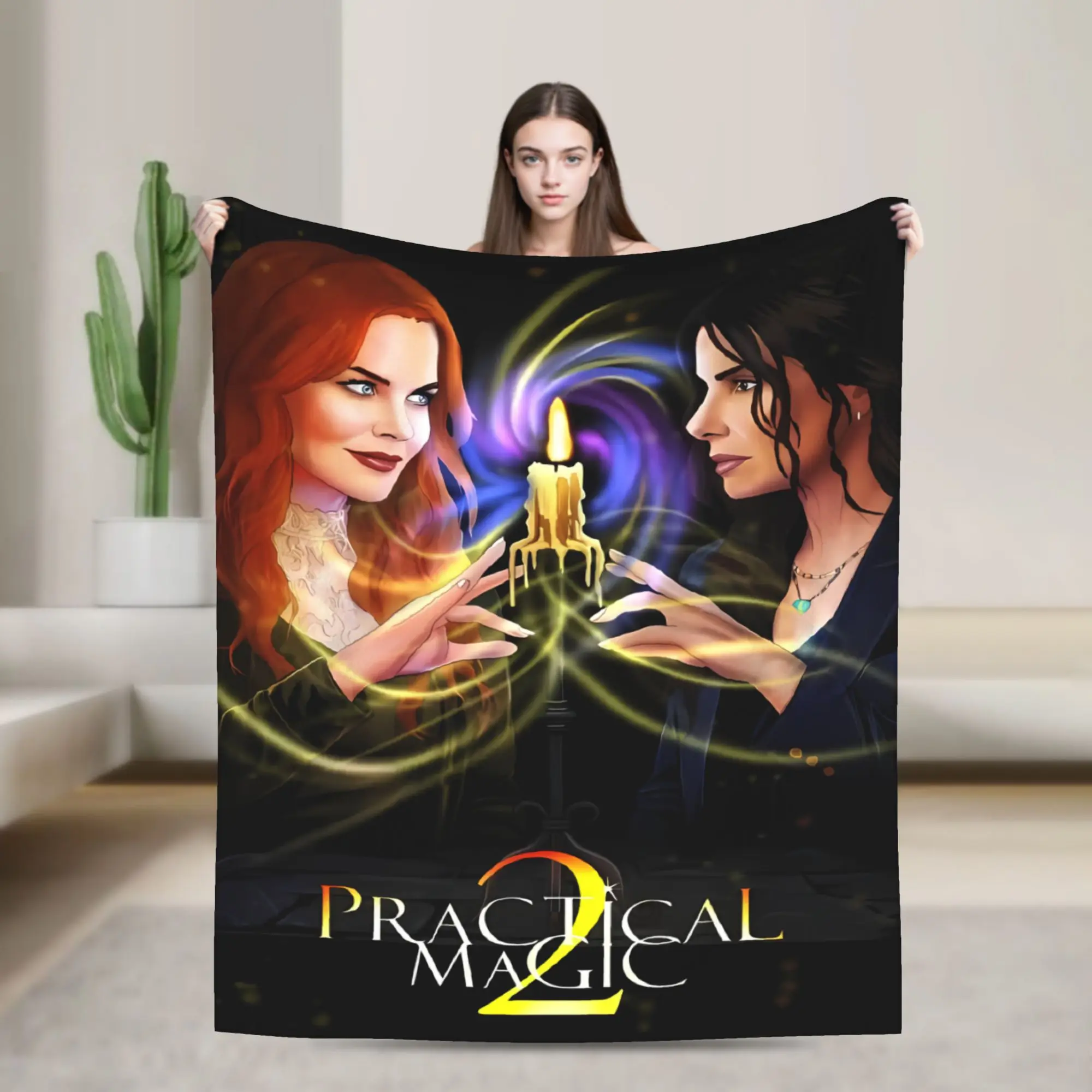 Practical Magic Purple Witch Art Plush Blanket Child  Flannel Throw Blanket For Bedroom Warm Soft Custom DIY Quality Bedspread