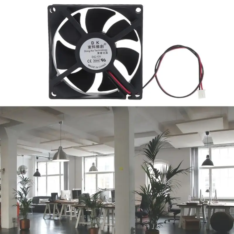 

77JD 80x80x25mm CPU Cooling Fan 5V 12V 24V 2pin Silent Cooling Fan CPU Cooler Chassis Radiator for Desktop Computer 3300RPM