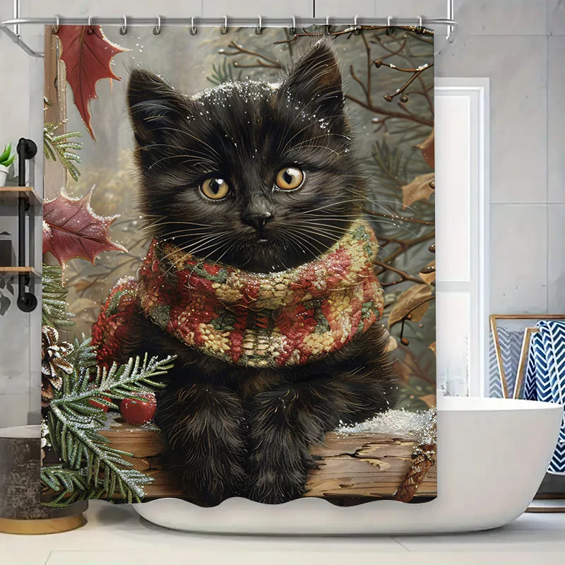 

Artistic Bathroom Curtain featuring a Wild Wolf: A Beautiful Watercolor Design for Your Home Decor.