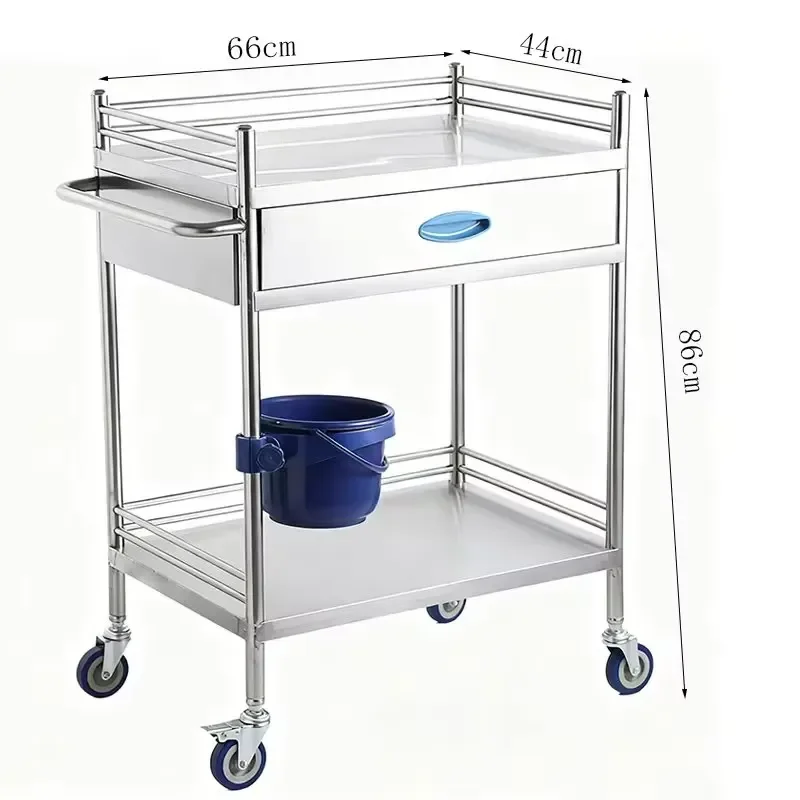 Modern Stainless Steel Medical Trolley for Hospital Dental Clinic Use Durable Mobile Cart with Smooth Wheels Professional