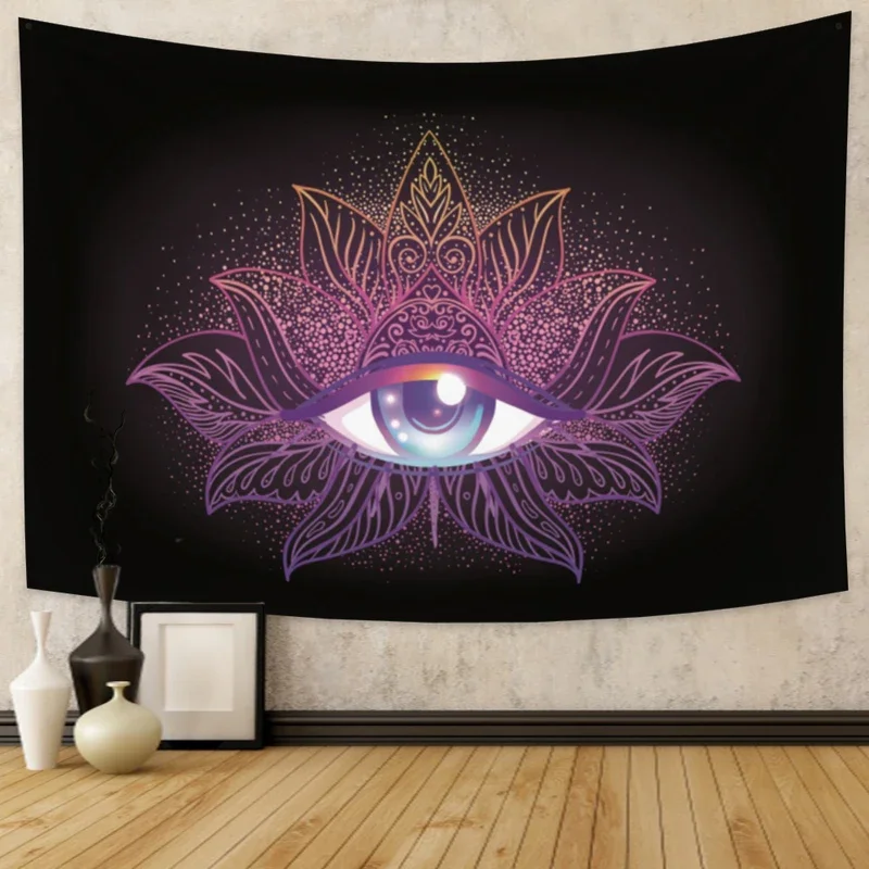 Mandala eyes Yoga meditation Zen decor tapestry wall hanging bedroom Lotus Poster beach blanket college yurt