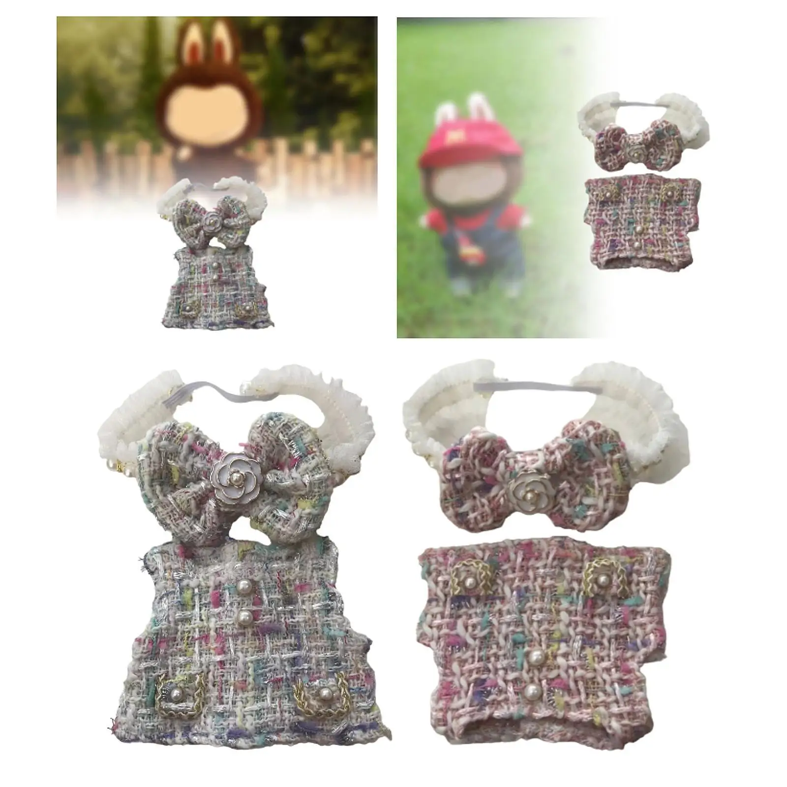 Abito senza maniche per bambola di peluche per bambola da 6,69 pollici Puntelli per foto Immaginazione per bambini Regalo di compleanno Vestire vestiti per bambole per ragazza