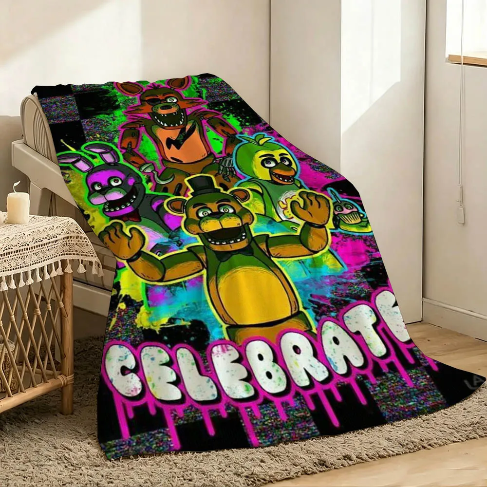 3D Horror F-FNAFs Gaming F-Freddy Flannel Blanket Soft Throw Art For Home Decor Bedroom Sofa Naps Picnic Gifts Halloween Present