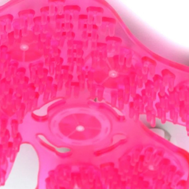 ถุงมือนวดรูปฝ่ามือนวดตัวพร้อมลูกกลิ้งโลหะ9 360องศาลูกบอลความงามดูแลร่างกาย (สีชมพู)