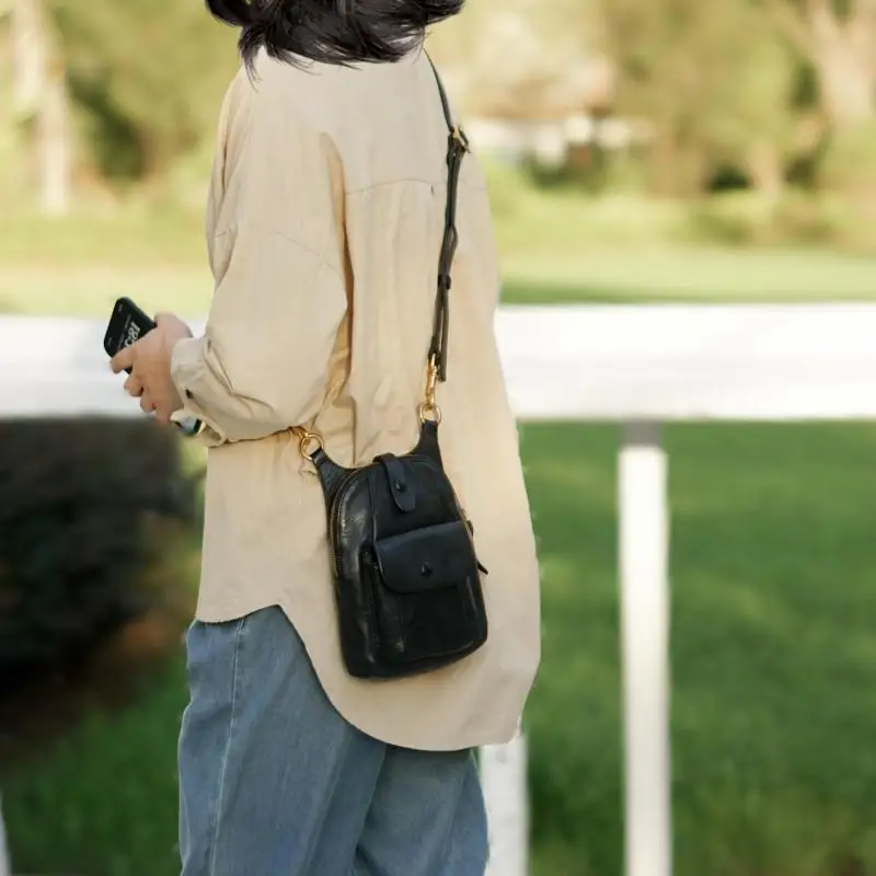 

Уличная повседневная роскошная женская сумка через плечо из натуральной кожи для телефона, женские сумки через плечо из коровьей кожи ручной работы для выходных и вечеринок