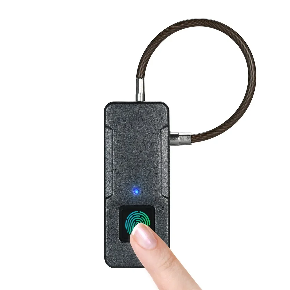 Smart Fingerprint Lock USB Rechargeable Keyless 10 Sets Fingerprints IP65 Waterproof Anti-Theft Security Padlock Door Luggage