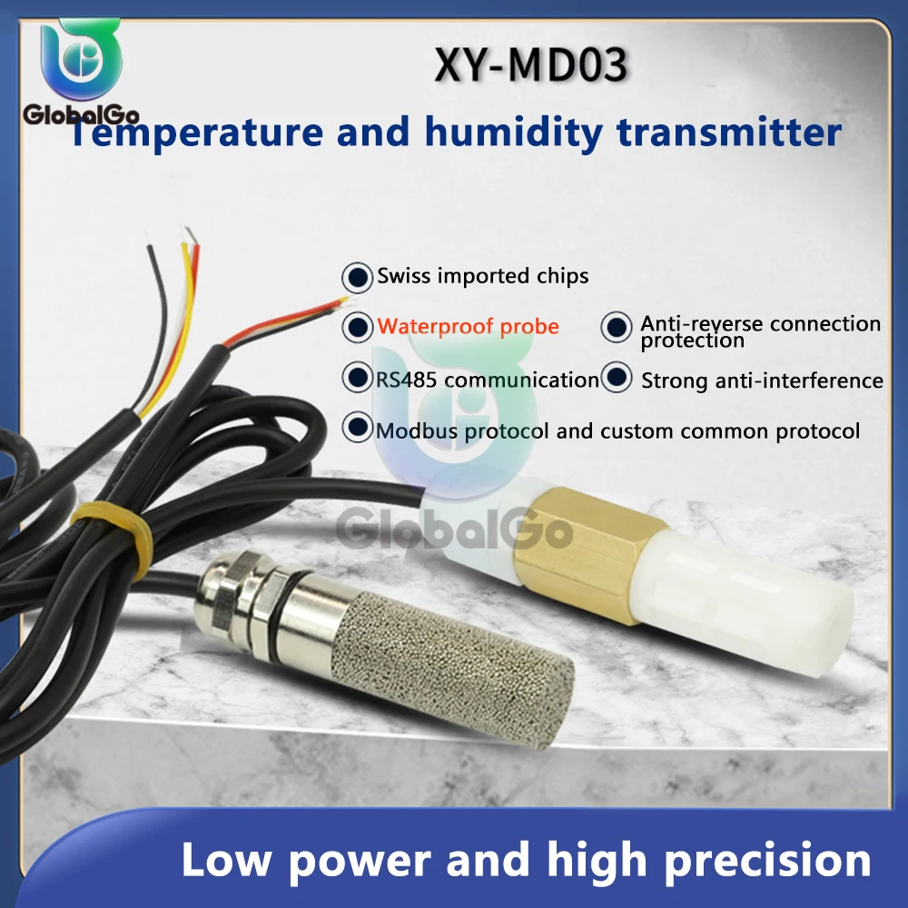 

RS485 Modbus модуль датчика температуры и влажности кабель зонда водонепроницаемые цифровые емкостные датчики 1 м