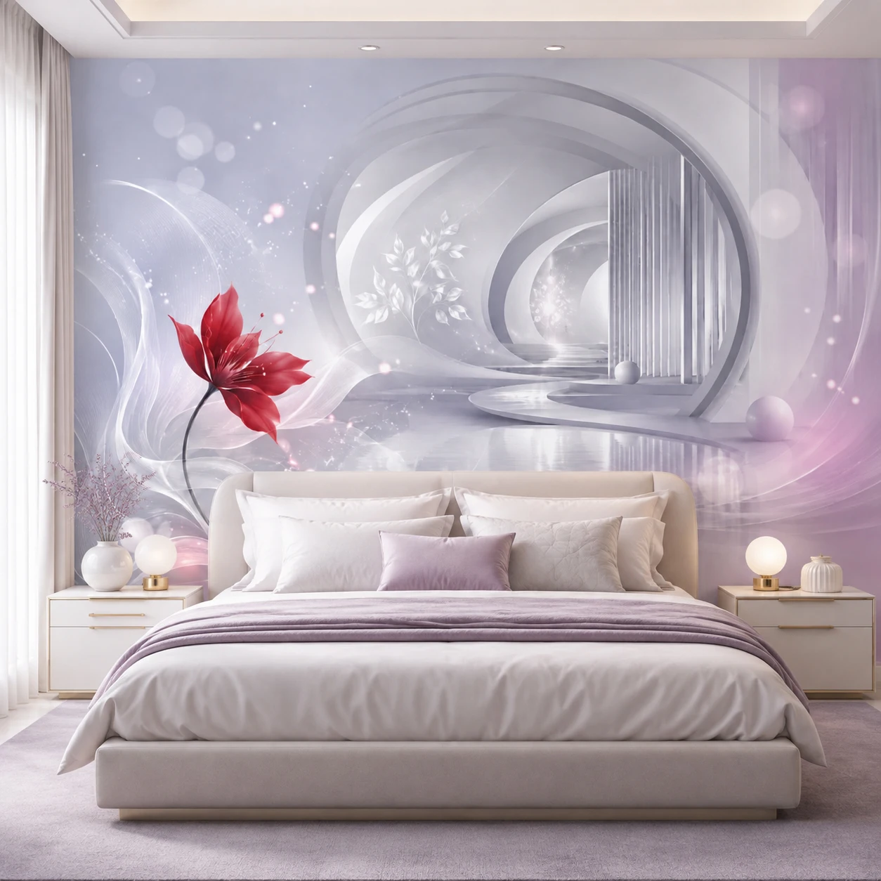 3D Abstract Purple Wallpaper M - Glue For 3D Printing ulasan dan harga