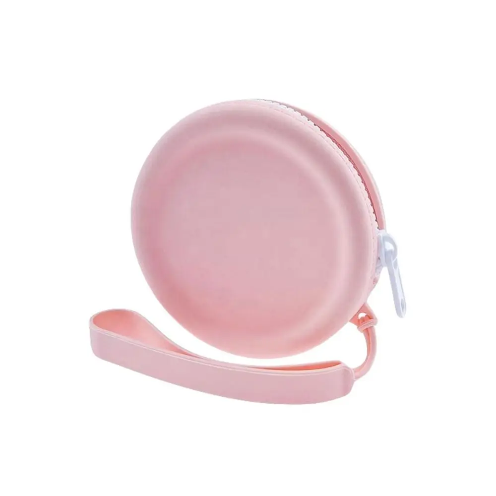 

Creative Solid Color Round Silicone Coin Purse INS Mini Lipstick Cosmetic Bag Portable Waterproof Data Cable Storage Bag Outdoor