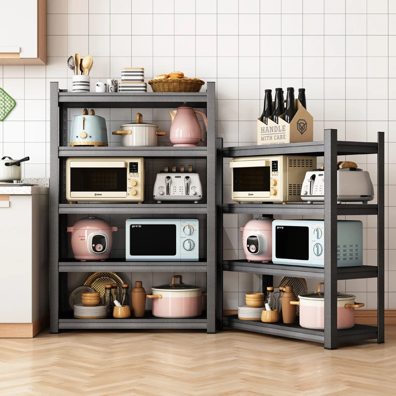 

Kitchen Storage Shelves Dish Shelves Storage Floor-to-Floor Multi-layer Microwave Oven Kitchenware Fruits andVegetable Removable