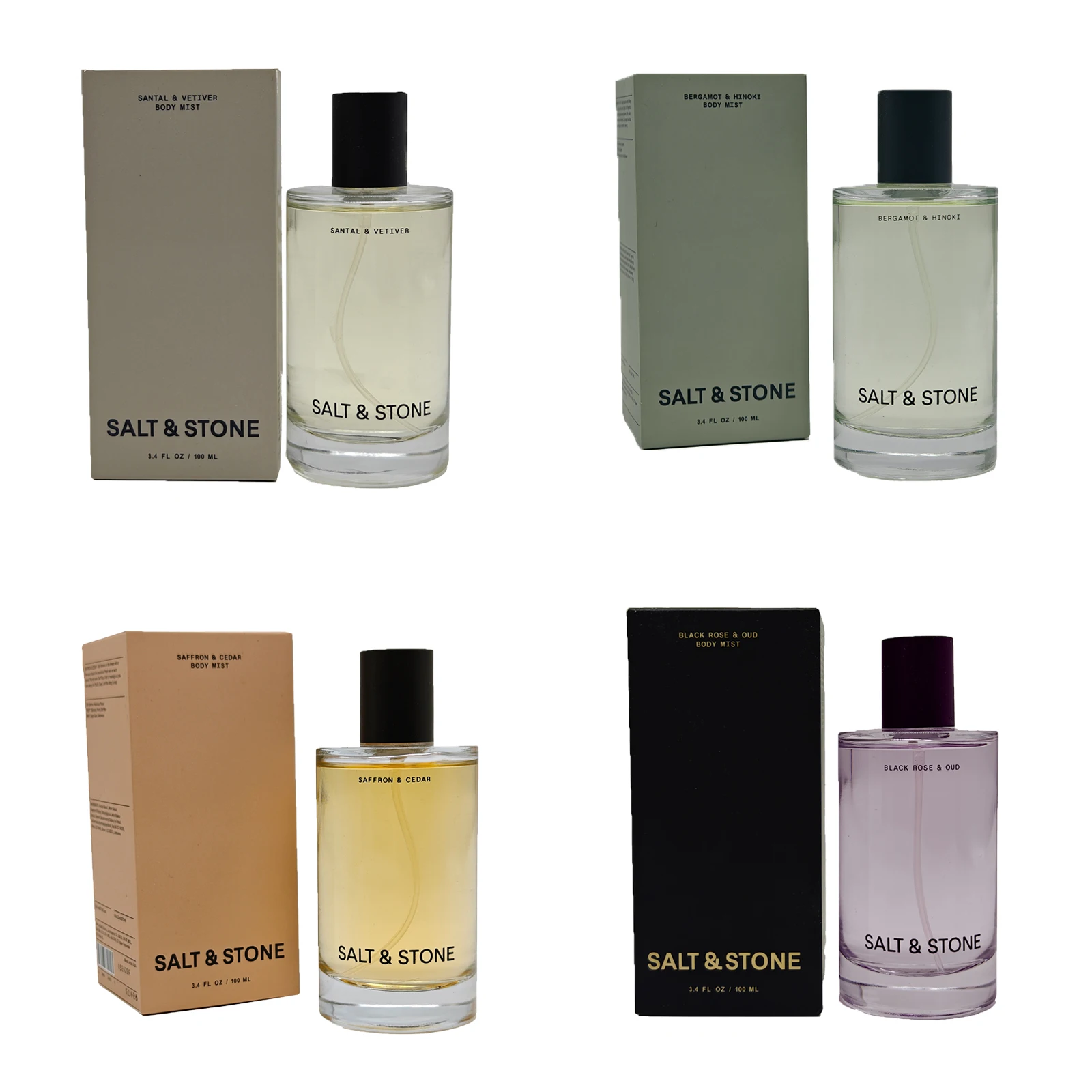 Nebbia di profumo di sale e pietre |   Fragranza per corpo e capelli da 100 ml / 3,4 fl oz per donne e uomini |   Profumo unisex di lunga durata, set regalo