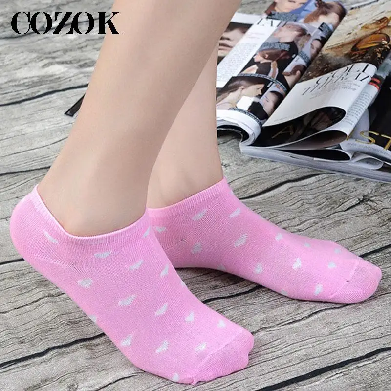 10 sztuk = 5 par kobiety brzoskwiniowe miłość serce niewidoczne skarpetki kapcie kobiece Lady letnia moda codzienna płytkie usta krótkie skarpetki do kostki — zdjęcie 4