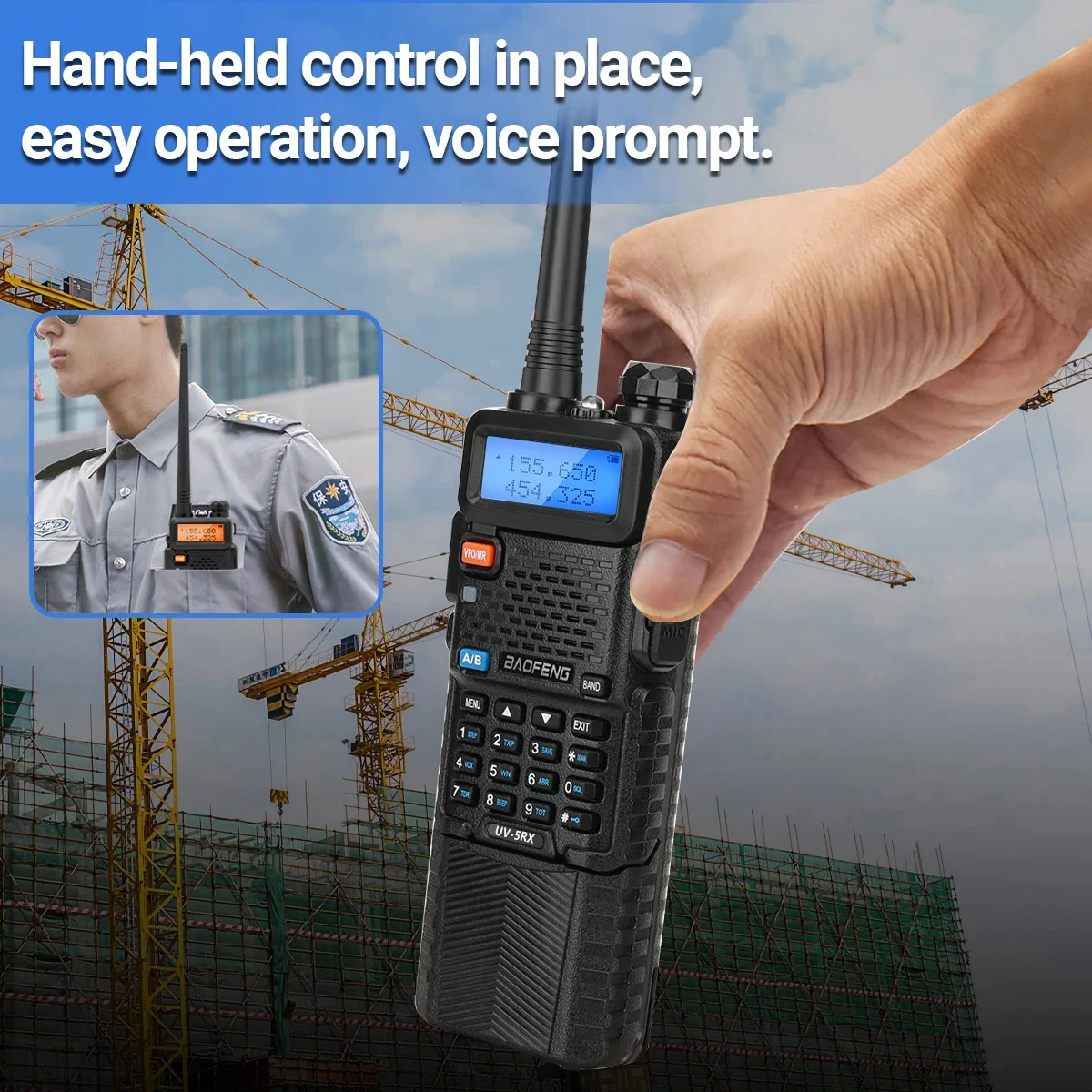 Baofeng UV-5RX Walkie Talkie Set 3800mAh Full Band Wireless Copy Frequency Long Range Ham Radio UV-5R K5 Portable Two Way Radio