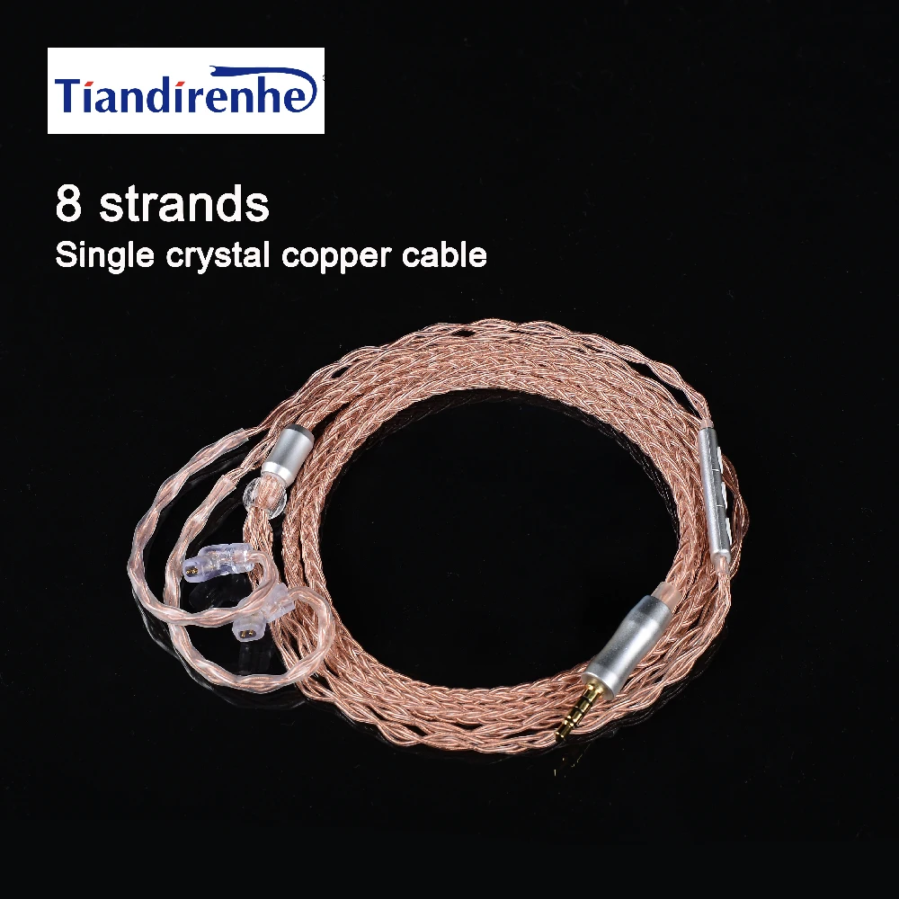 Tisndirenhe TD08 8 strands QDC cable Gold Single crystal copper Wire For KZ TRN KBEAR earphone with QDC earphone 0.78mm with mic