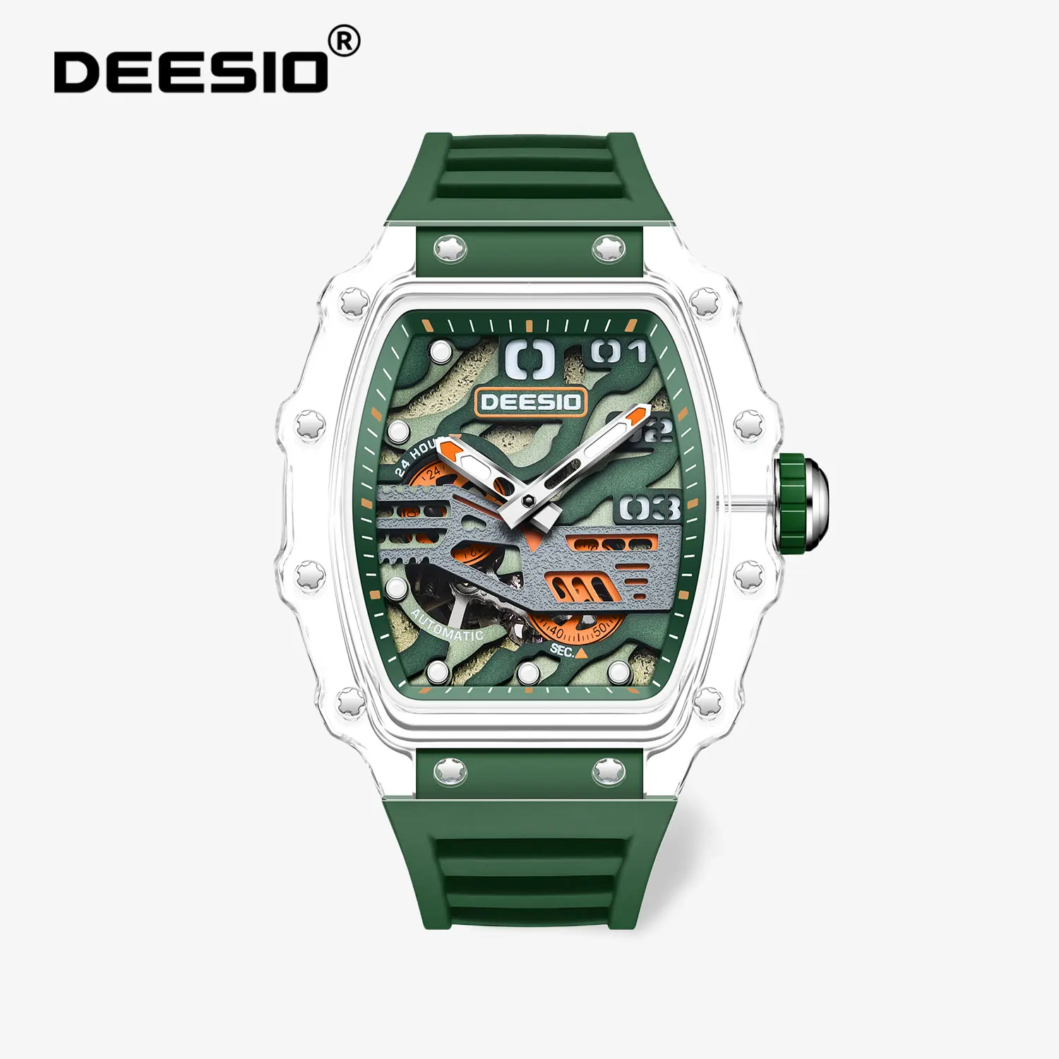 Deesio 1926 Luxus-Herrenuhr GMT, automatische mechanische Uhr, Kohlefaser, leichtes Gehäuse, Automatikaufzug, wasserdicht, Saphir, Sport