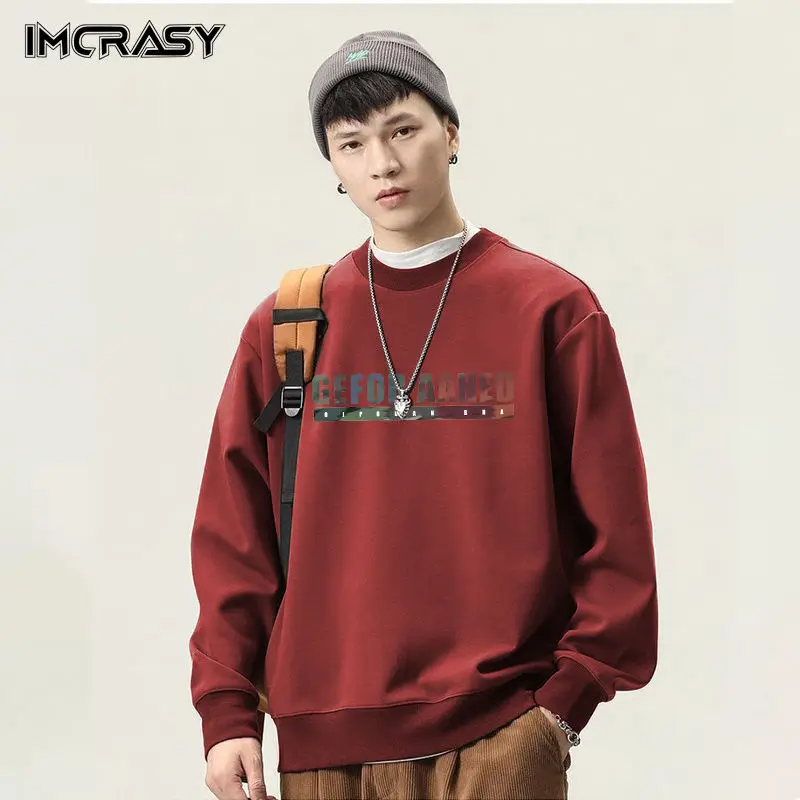 Autumn Men's Basic Round Neck Hoodie Top Men's Street Wear Casual Daily Long Sleeve Clothes Men's Comfortable Versatile Hoodie