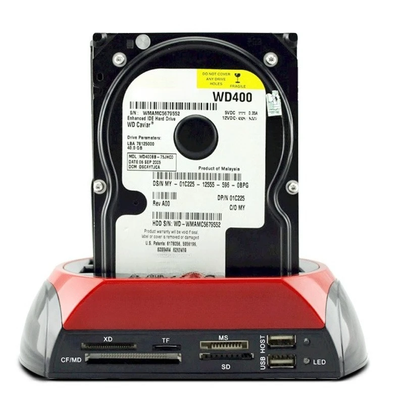 

High-speed USB hard drive base, multi-function multi-drive hard drive case with card reader