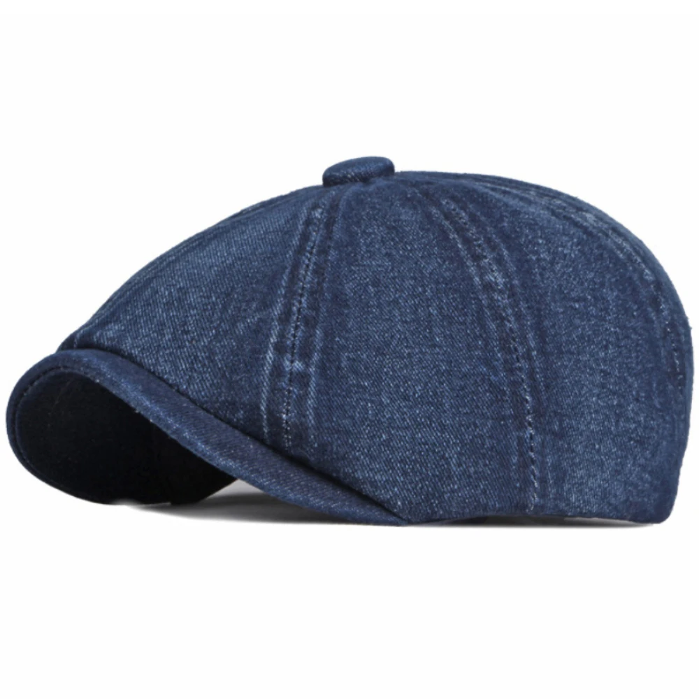 

MZ3777 Mens Berets Women Spring Autumn Artist Painter Denim Beret Hat Male Female Ivy Flat Cap Solid Plain Octagonal Beret Cap