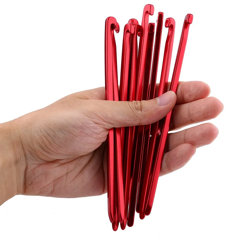 10pcs 16cm Tent Pegs Aluminum Alloy Heavy Duty Camp Awning Canopy Tent Rock Stakes Pegs Nails for Camping
