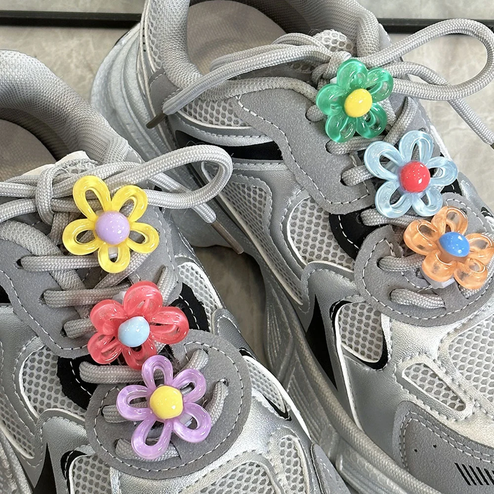 

9/6PCS Colorful Flower Shoe Buckle Shoelace Charms Sneaker Flower Sneaker Accessories Shoes Clip Cartoon Flower Shoe Decorations