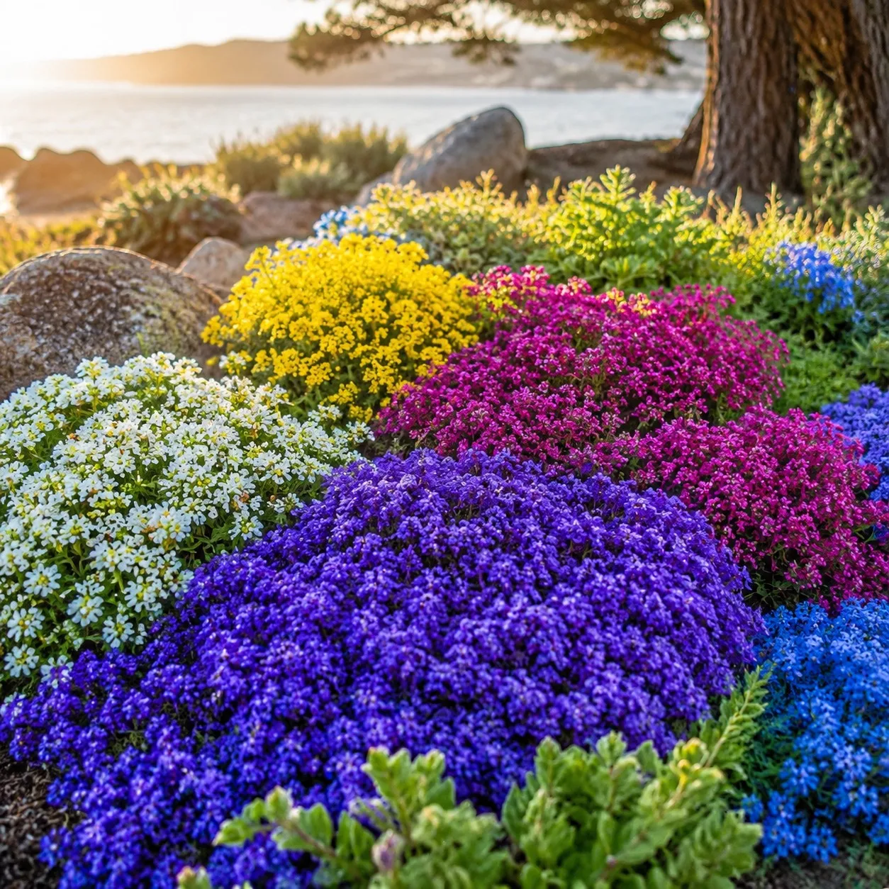 220 Semillas de Rock Cress Coloridas para Cubrir el Suelo, Semillas de Flores para Jardines de Rocas, Borduras, Macetas y Paisajismo de Bajo Mantenimiento