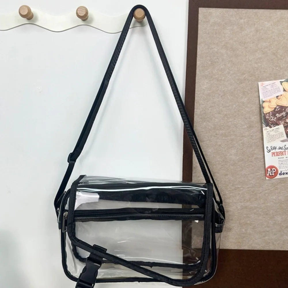 

Простая модная сумка через плечо из ПВХ на молнии, прозрачная сумка на плечо, однотонная сумка-тоут большой емкости, концерты