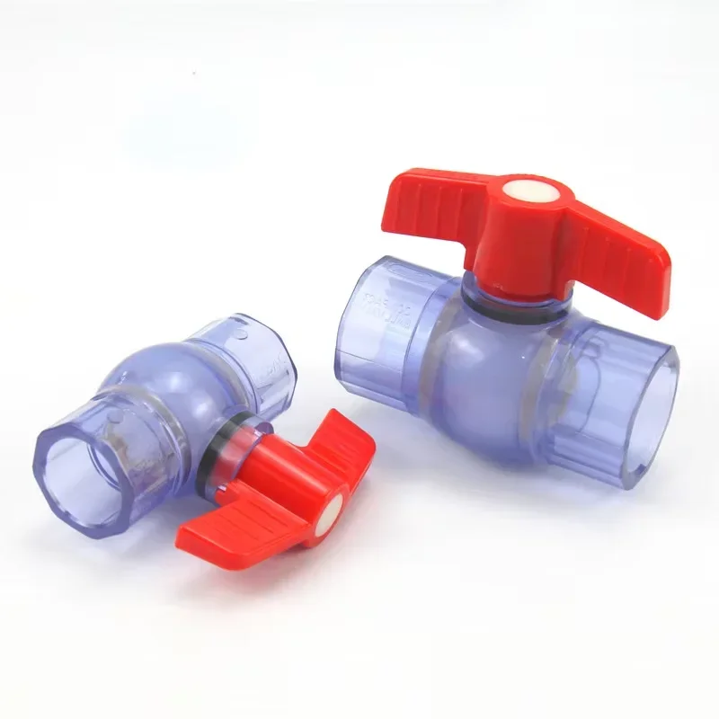 20~63mm Blue Transparent UPVC Pipe Connectors Aquarium Fish Tank Drainage Pipe Quick Fittings Garden Irrigation Tube Joint Valv
