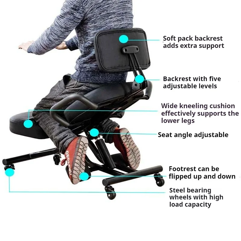 The multi-functional kneeling chair can correct sitting posture when lying down The ergonomic chair prevents hunchback