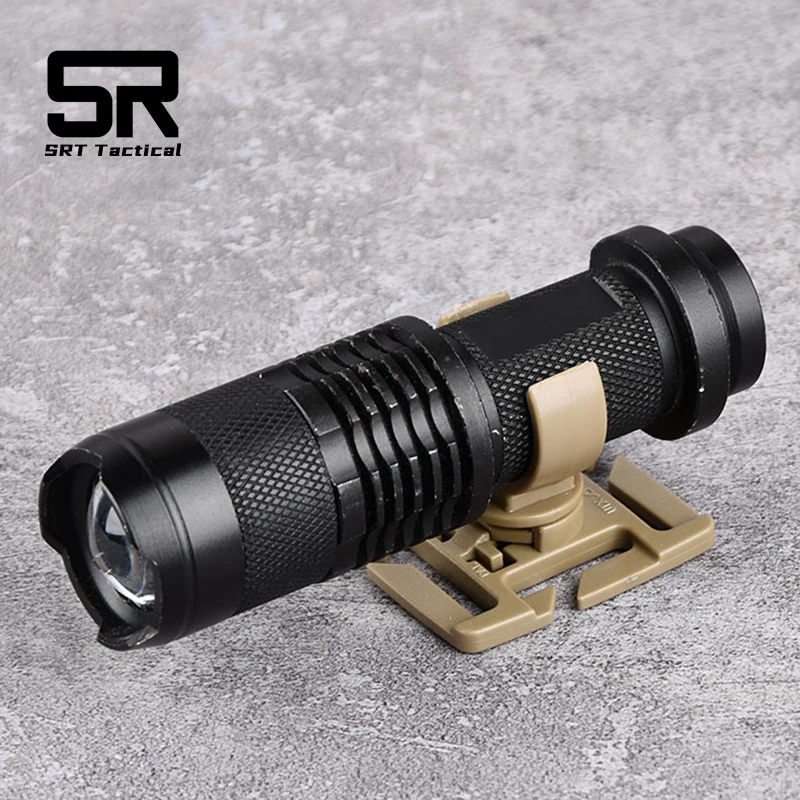 360 Degree Adjustment Mini Portable Tactical Flashlight Tactical Backpack Quick Mount Small LED Torch Hunting Accessory