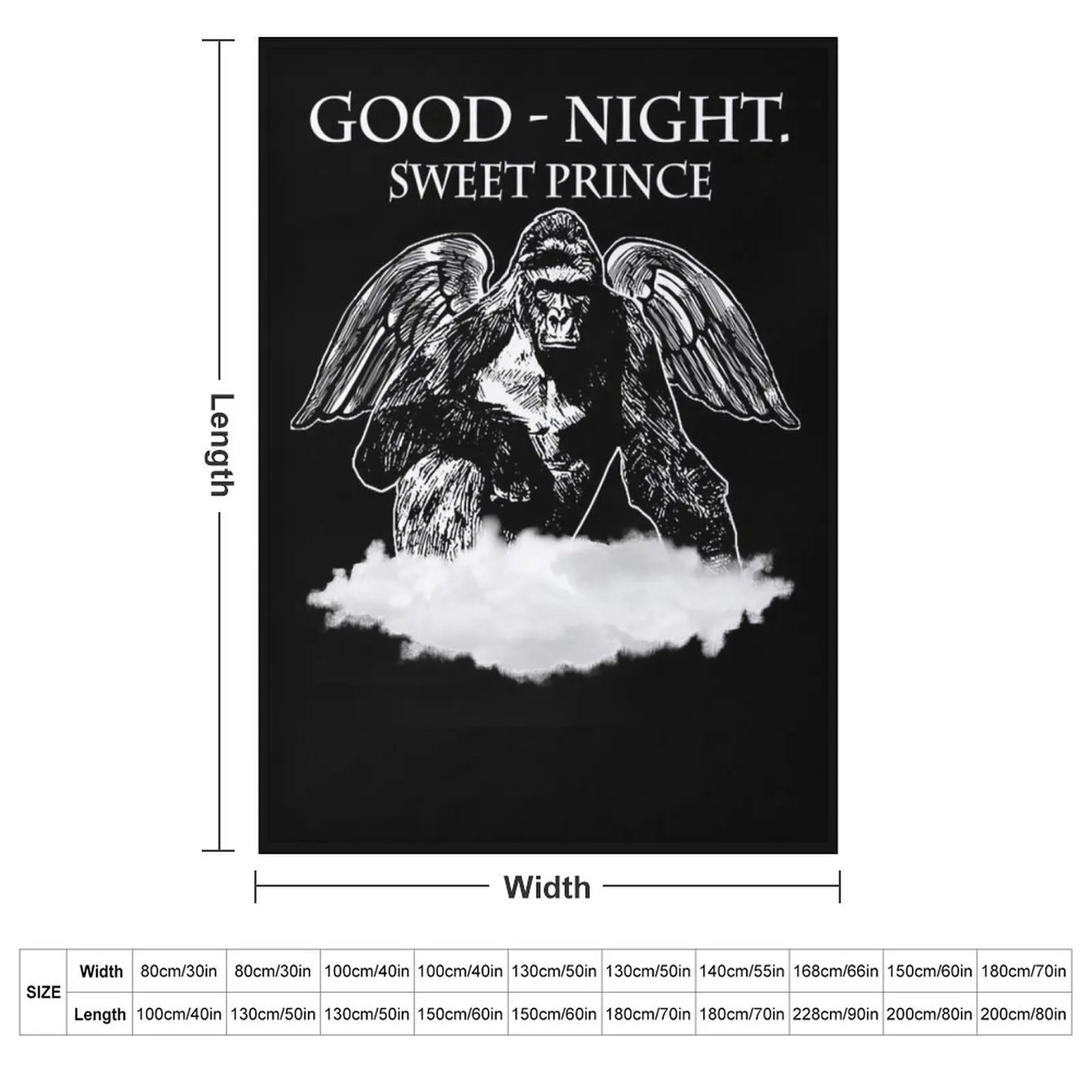 Good Night, Sweet Prince Harambe Throw Blanket couch cozy soft plush fuzzy picnic outdoor blanket