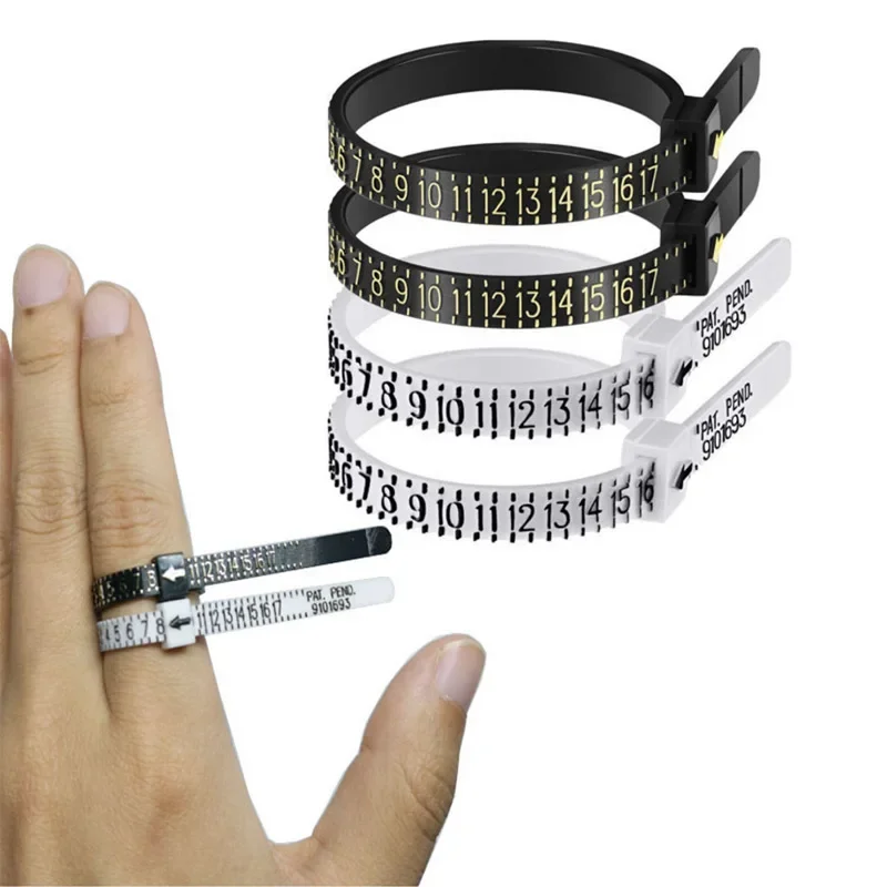 2PCS Upgraded Ring Sizer Measuring Set Reusable Finger Size Gauge Measure Tool Jewelry Sizing Tools 1-17 USA Rings Size