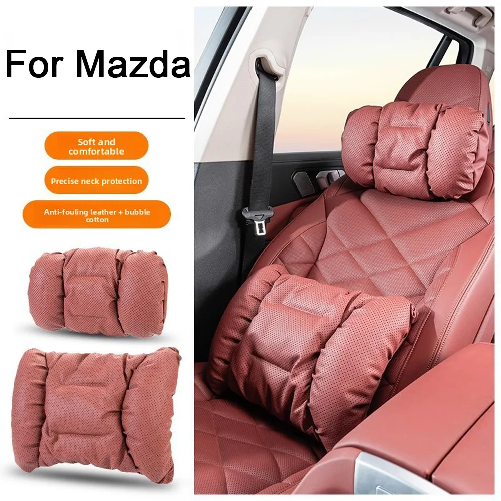 

Breathable Car Headrest PU Leather Seat Lumbar Support Cushion Car Neck Pillow For Mazda 2 3 5 6 Atenza CX-3 CX-4 CX-5 CX-7 CX-8