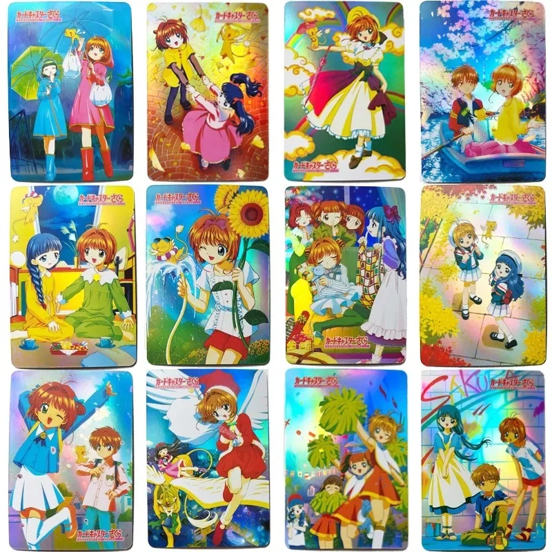 15pcs/set Card Captor KINOMOTO SAKURA LI SYAORAN Self Made Refraction Flash Card Anime Classics Game Collection Cards Toy Gift