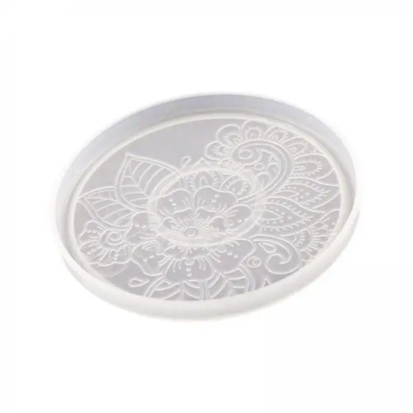 Resin Coaster Silicone Mould 4 Pack Round Cup Pad Tray Mold for DIY Craft Decor Gift Making Home Table Accessory
