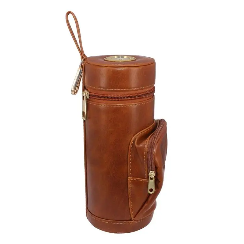 AEE4-Premium Leather Men' S Case With Zipper, Moisturizing Cover, Portable And Stylish Storage Solution