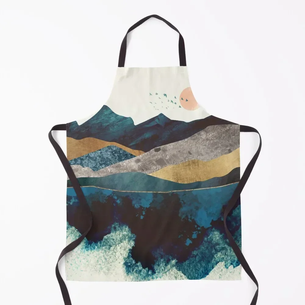 

Blue Mountain Reflection Apron Things For Home And Kitchen Camping Women Kitchen'S Chef Accessories Apron