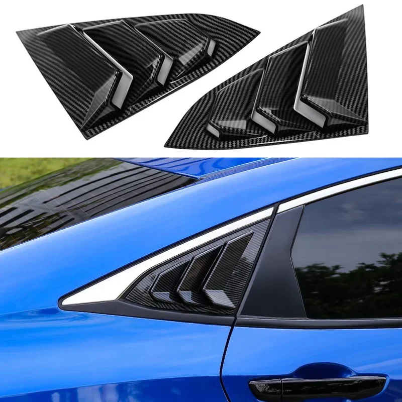 Rear Side Window Louvers Air Vent Cover For Honda Civic 10th Gen Sedan 2016 2017 2018 2019  2020  Car Accessories