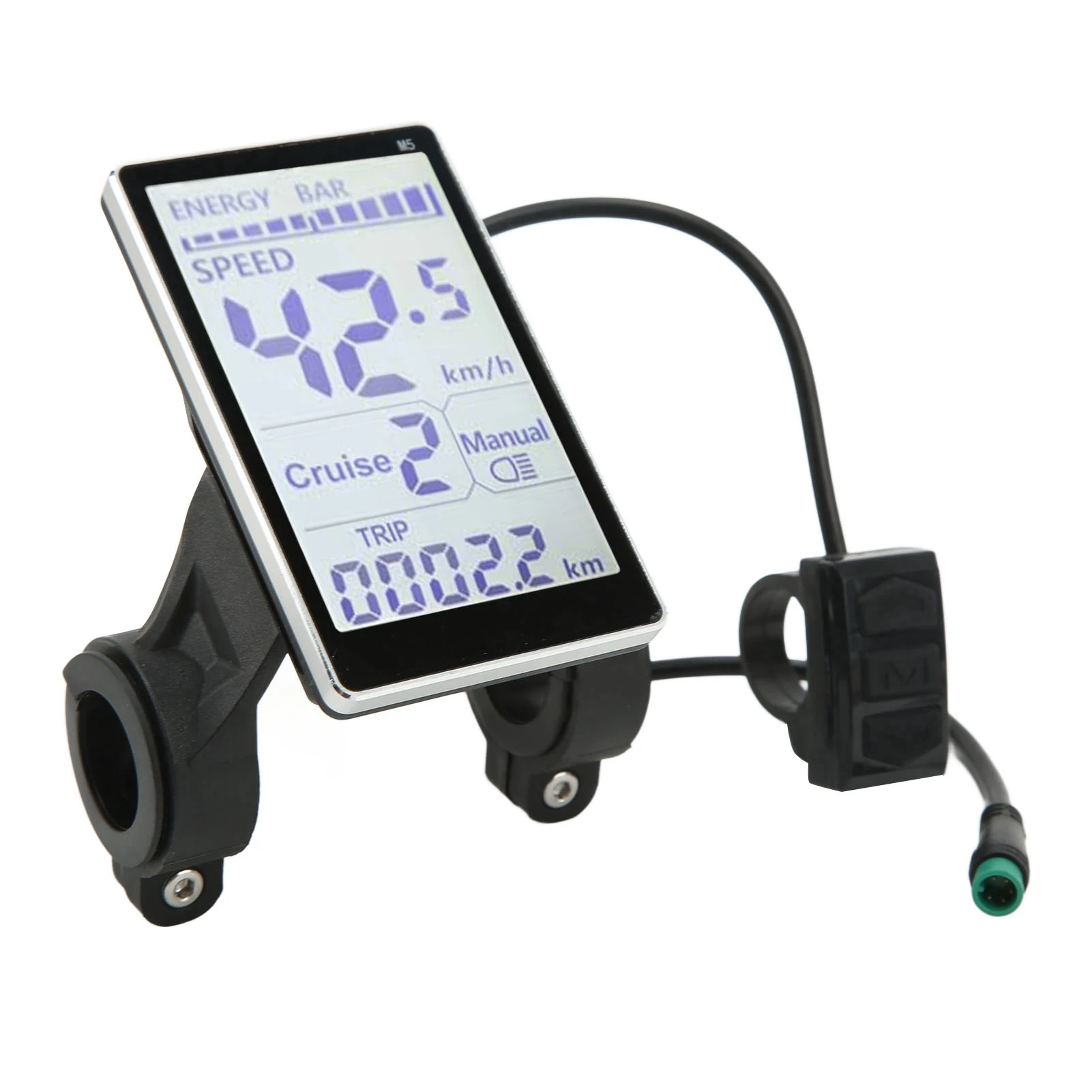 Electric Bike LCD Meter 5 Pin 24V 36V 48V 60V Universal E Scooter M5 LCD Panel Screen for 31.8 22.2mm