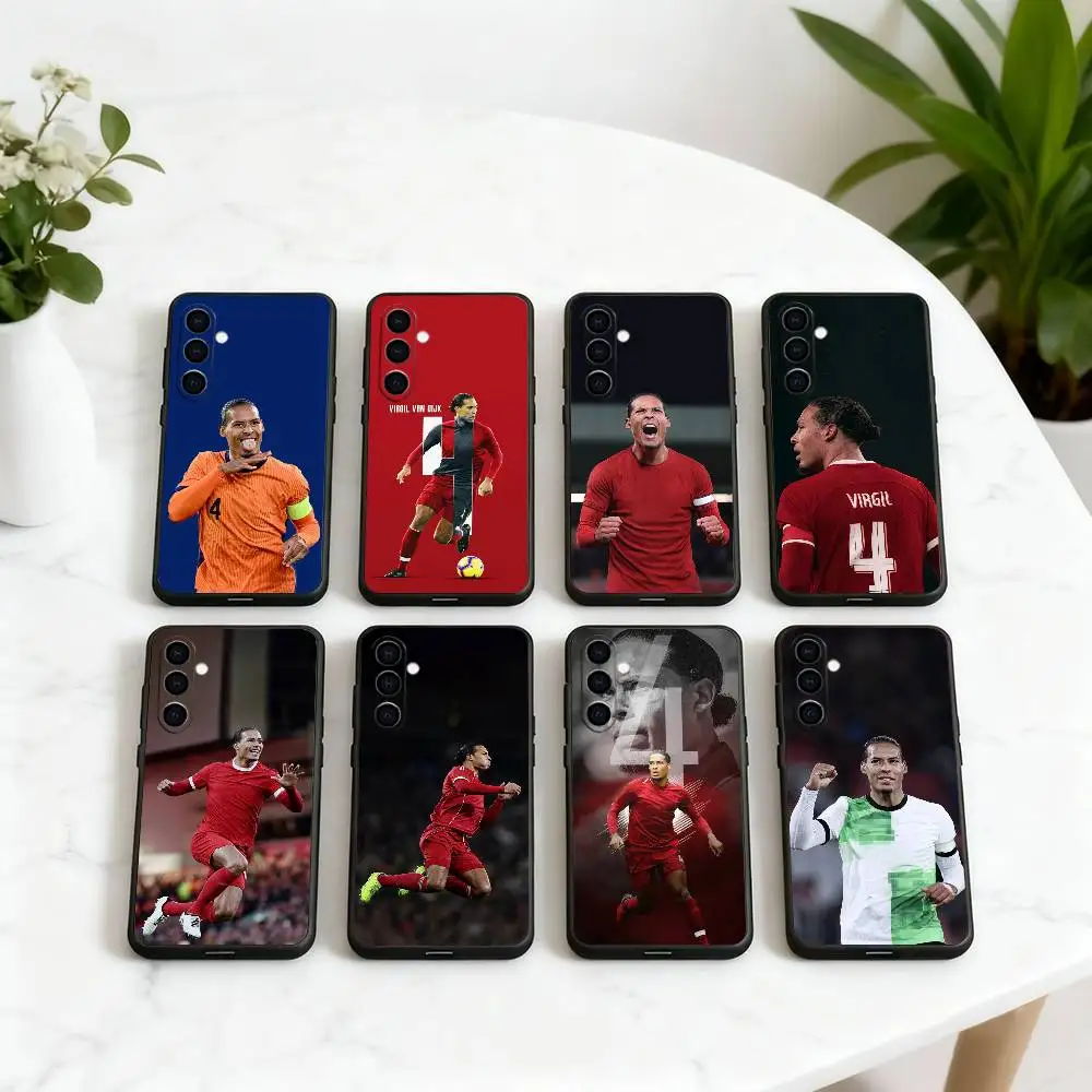 

FOOTBALL V-Virgil van D-Dijk Phone Case For Samsung Galaxy A73,A72,A71,A70,A53,A52,A51,Soft Silicone Black Cover