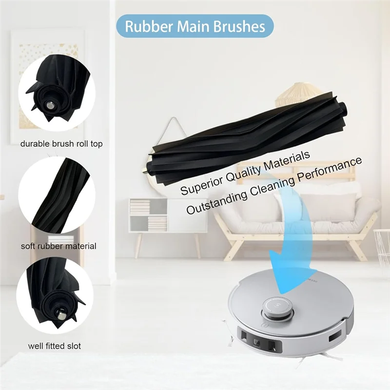 ABJY-для ECOVACST20 Omni/Max/Pro/T20 Max комплект аксессуаров для пылесоса основная боковая щетка HEPA-фильтр швабра тканевый мешок для пыли