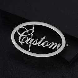 Customized Multi Font Name Stainless Steel Belt Buckle, Personalized Men's Jewelry Logo Pattern, Father's Day Surprise Gift