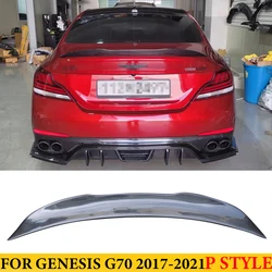 For Hyundai Genesis G70 2017-2021 Carbon Fiber P Style Rear Trunk Tail Wing Spoiler Car Styling